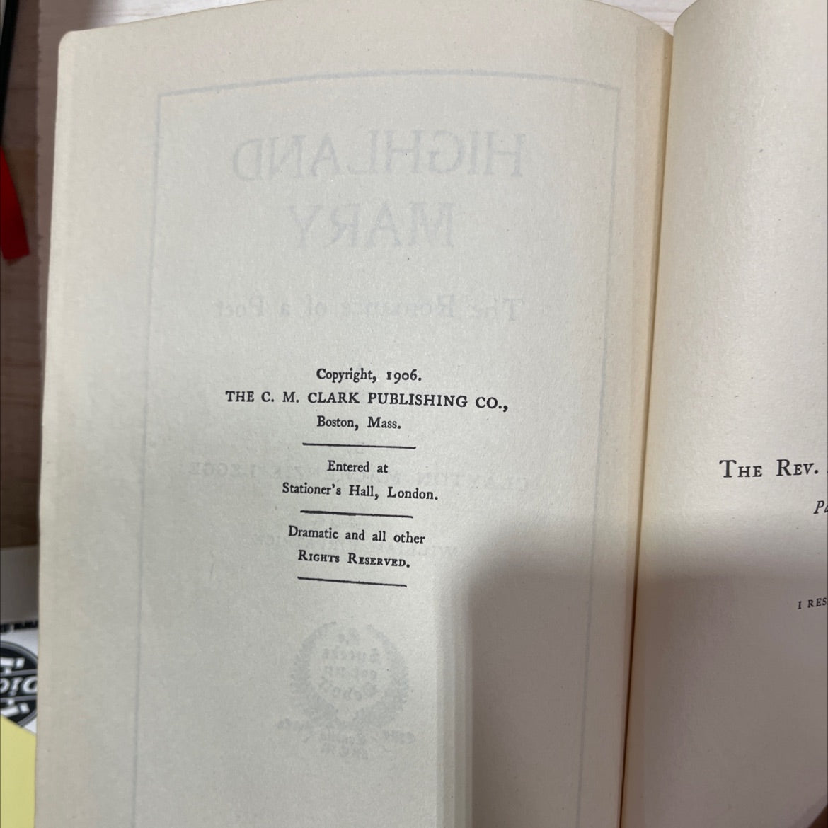 highland mary the romance of a poet book, by clayton macKenzie legge, 1909 Hardcover, Antique image 3