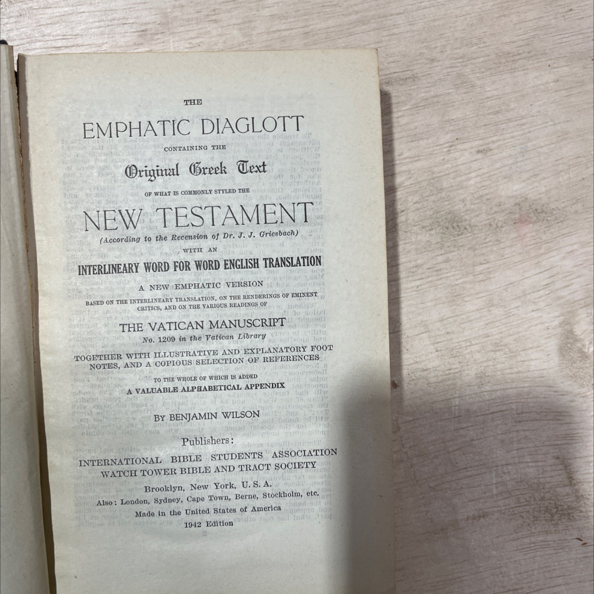 holy bible: the emphatic diaglott containing the original greek text of what is commonly styled the new testament book, image 3