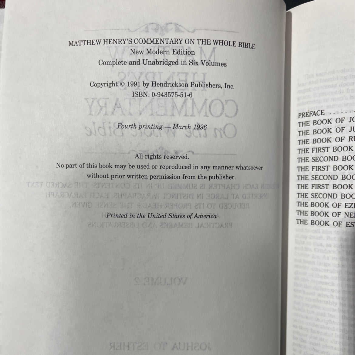 holy bible commentary on the whole bible book, by matthew henry, 1996 Hardcover image 3