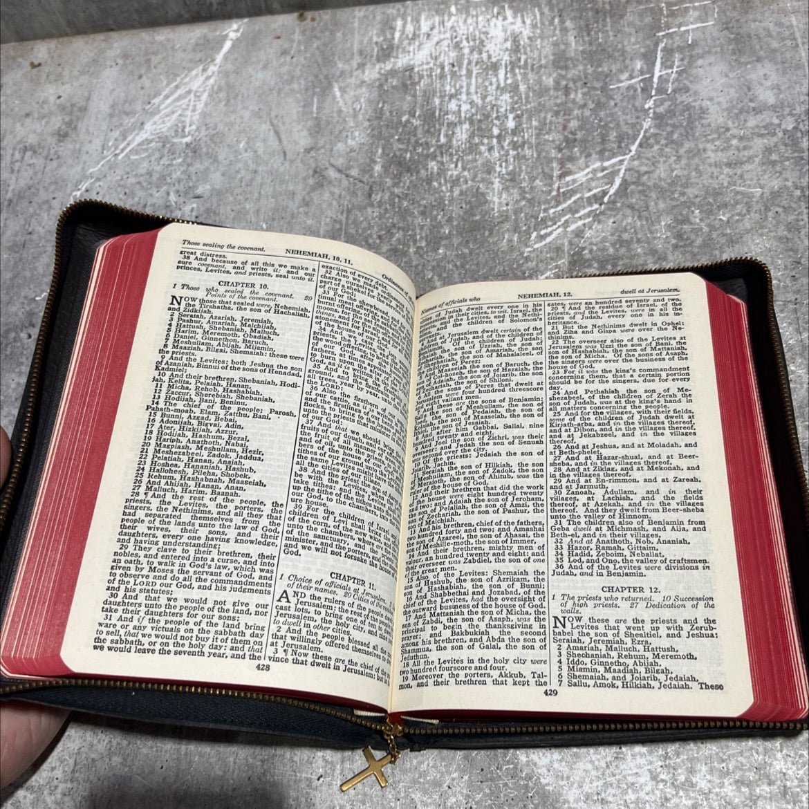 holy bible containing the old and new testaments book, by unknown, 1970 Leather image 4