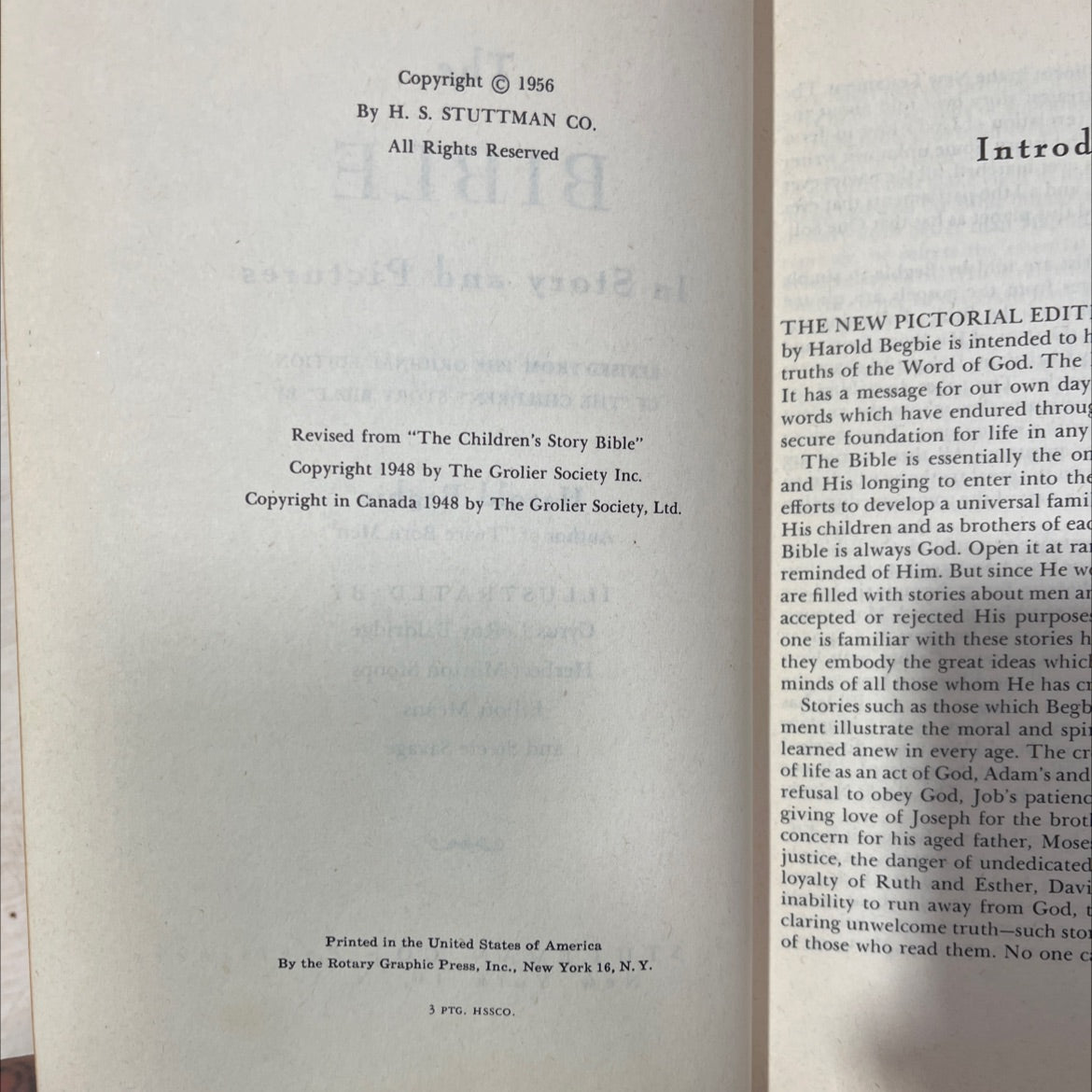 holy bible in story and pictures book, by harold begbie, 1956 Hardcover, Vintage image 3