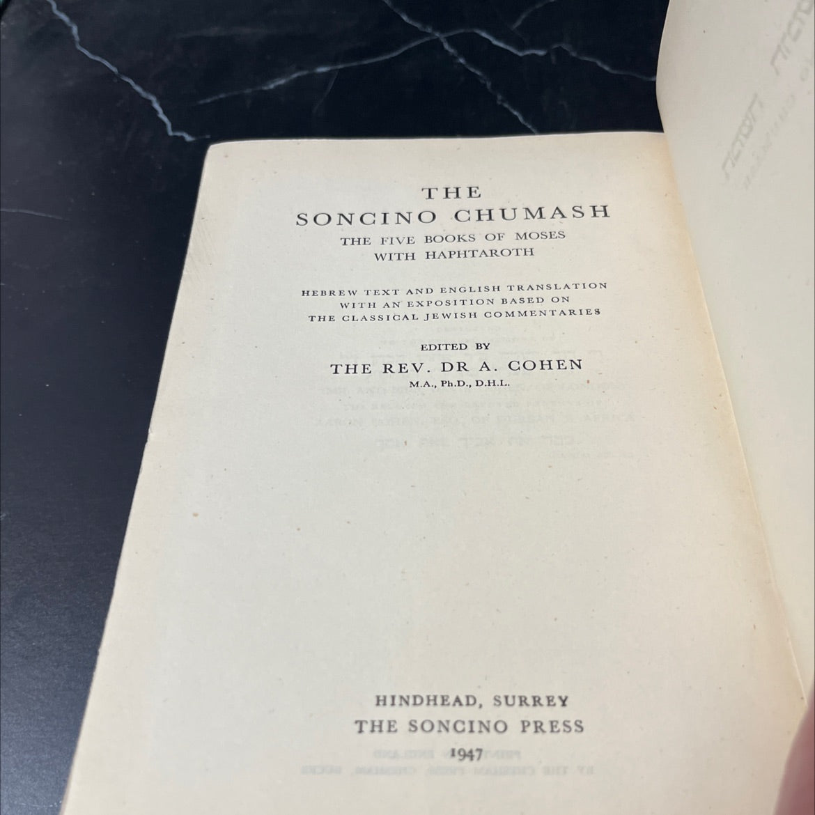 holy bible the soncino chumash the five books of moses with haphtaroth hebrew text and english translation with an image 2