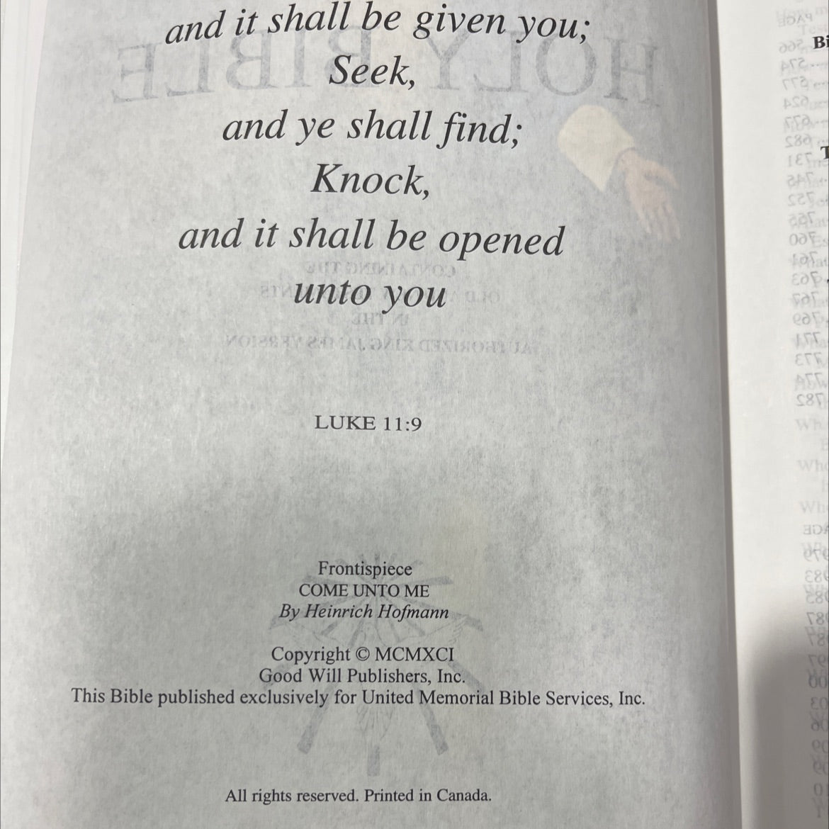 holy bible book, by unknown, 1991 Hardcover image 3