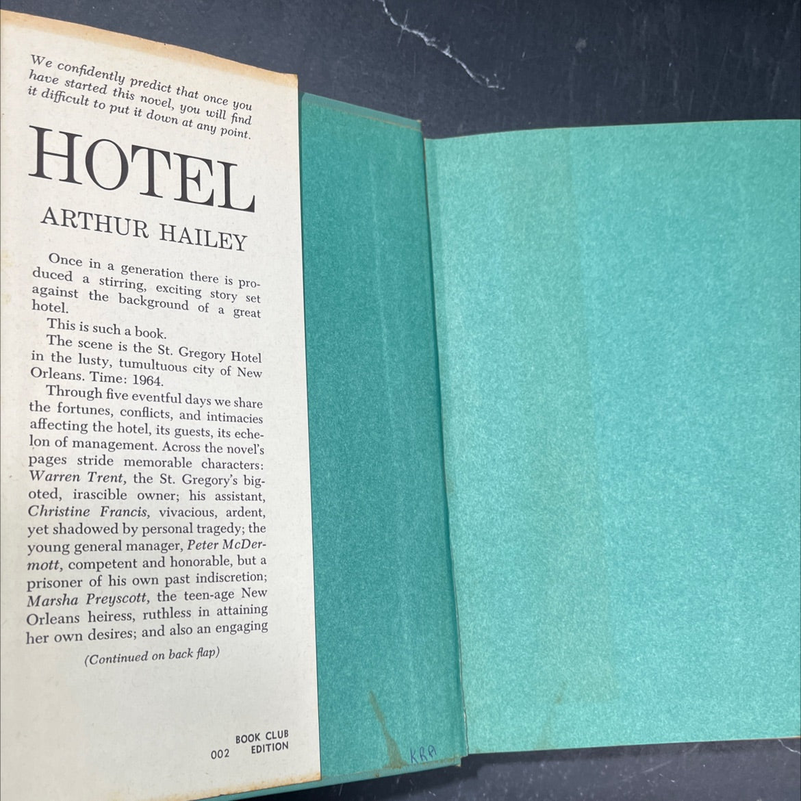 hotel a book, by arthur hailey, 1965 Hardcover image 4