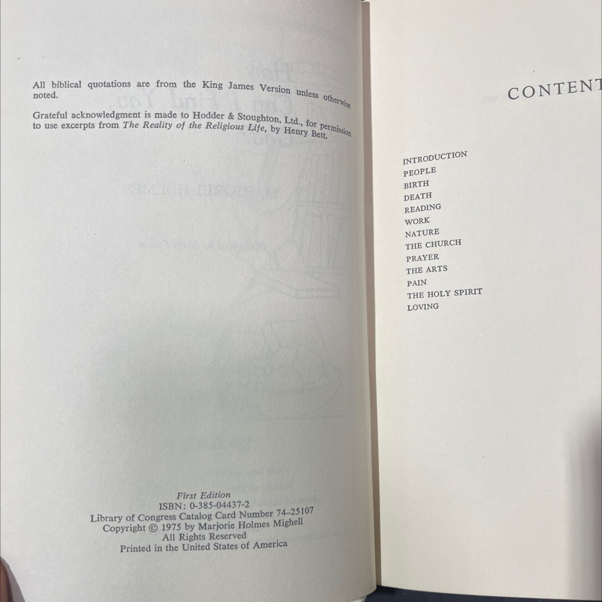 how can i find you, god? book, by marjorie holmes, 1975 Hardcover image 3