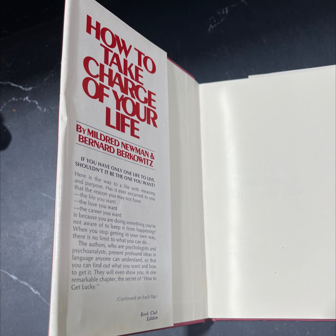how to take charge of your life book, by mildred newman and bernard berkowitz, 1977 Hardcover image 4