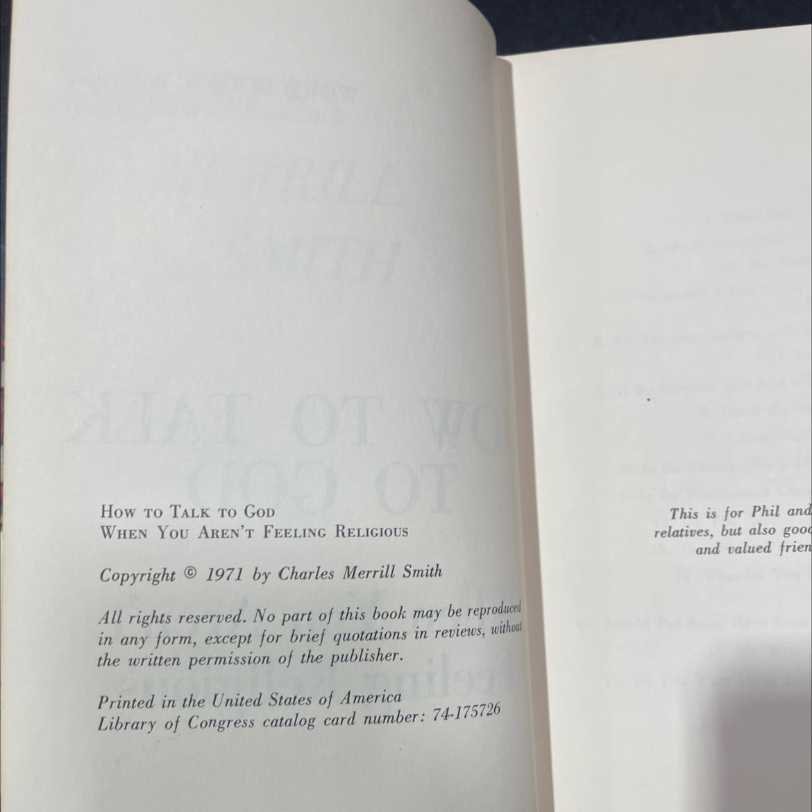how to talk to god when you aren't feeling religious book, by Charles Merrill Smith, 1971 Hardcover image 3