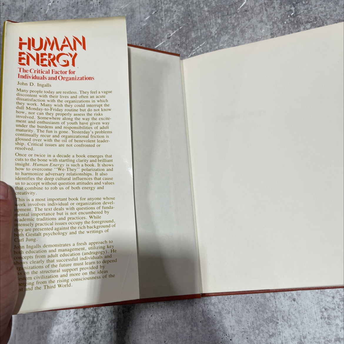 human energy the critical factor for individuals and organizations book, by john d. ingalls, 1976 Hardcover image 4