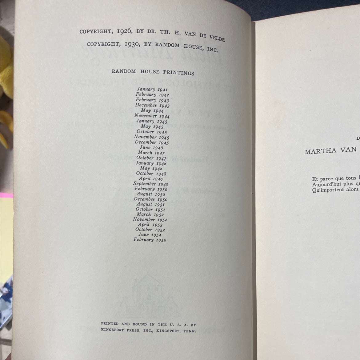 ideal marriage its physiology and technique book, by th. h. van de velde, 1955 Hardcover image 3