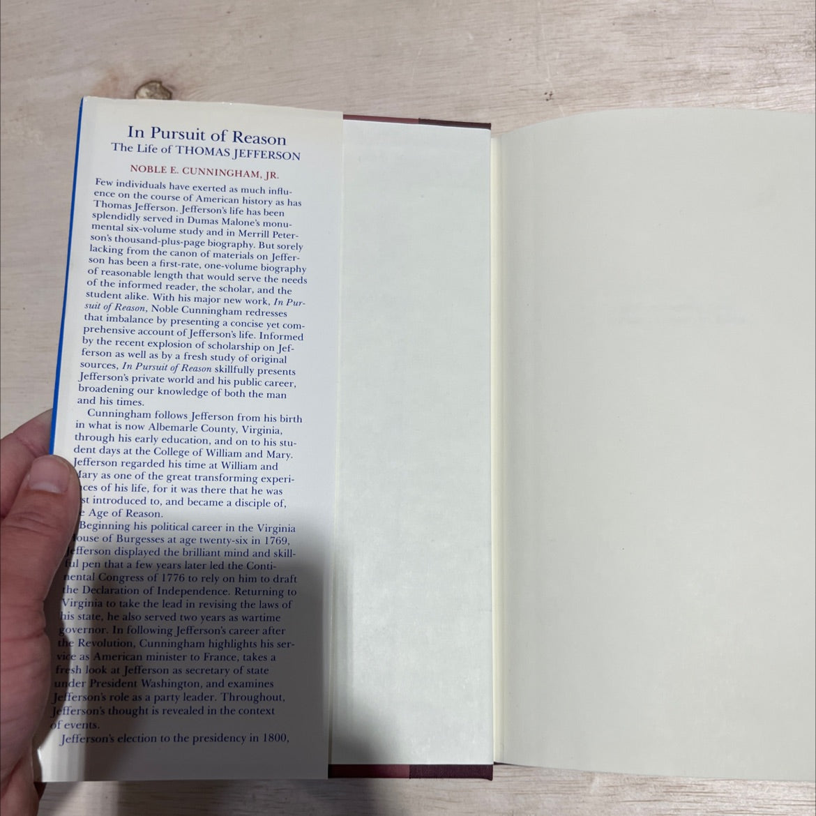 in pursuit of reason the life of thomas jefferson book, by noble e. cunningham, jr., 1987 Hardcover image 4