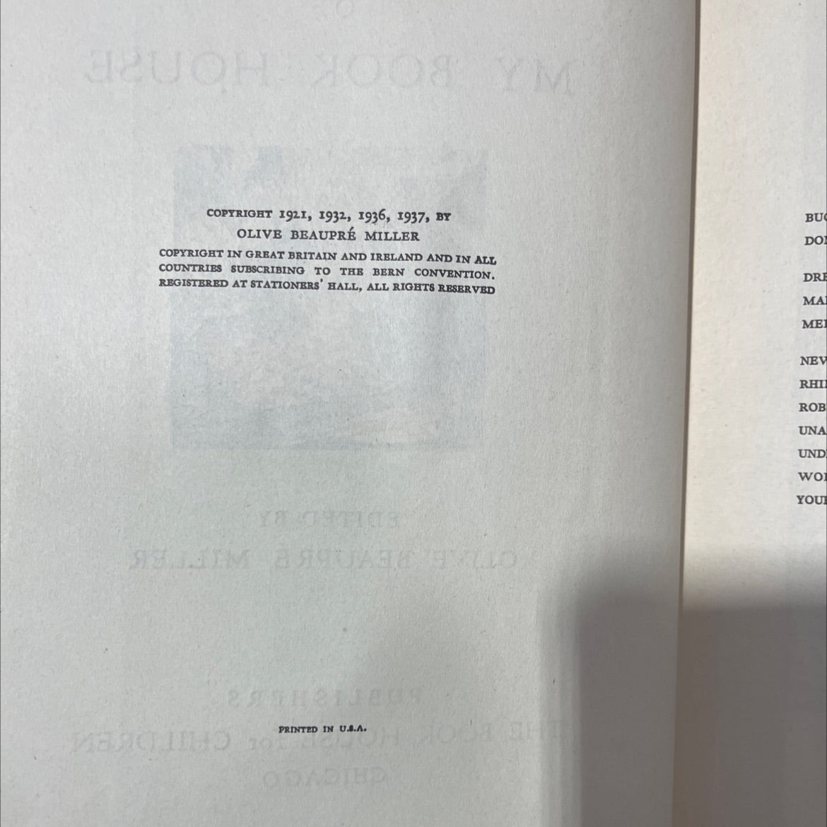 in shining armor of my book house 26 book, by olive beaupré miller, 1937 Hardcover image 3