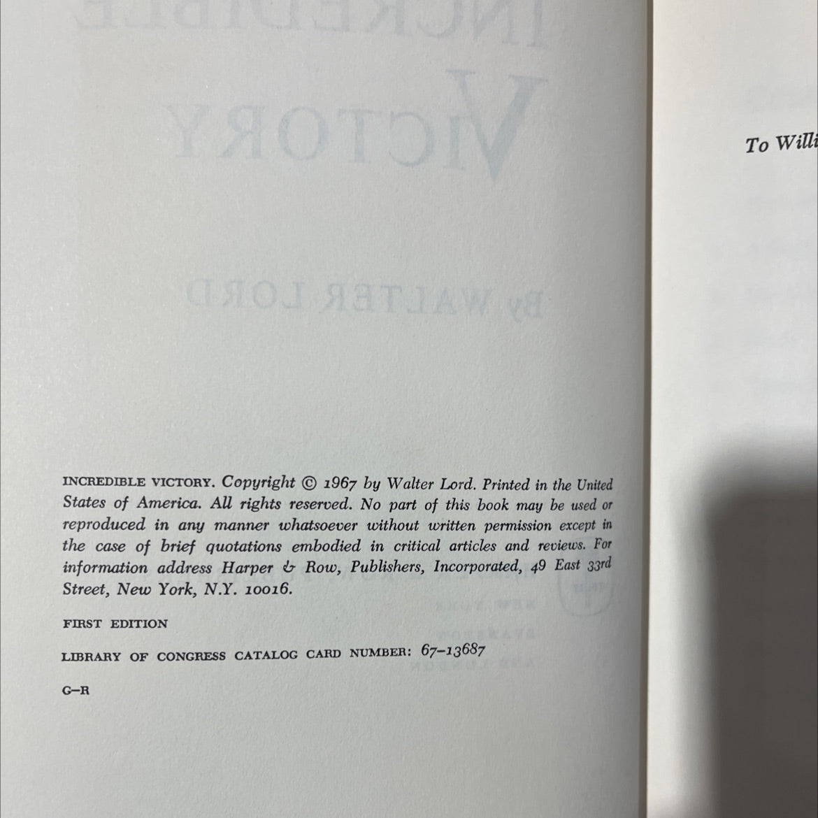 incredible victory book, by walter lord, 1967 Hardcover, First Edition, Vintage image 3