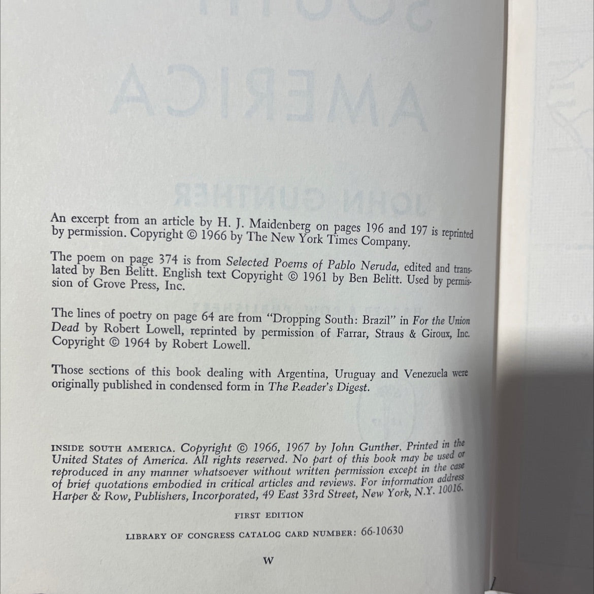 inside south america book, by john gunther, 1967 Hardcover, First Edition, Vintage image 3