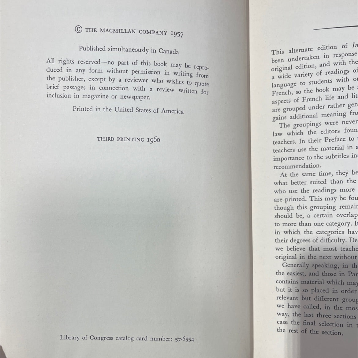 intermediate readings in french prose alternate edition book, by alfred m. galpin & e. e. milligan, 1957 Hardcover image 3