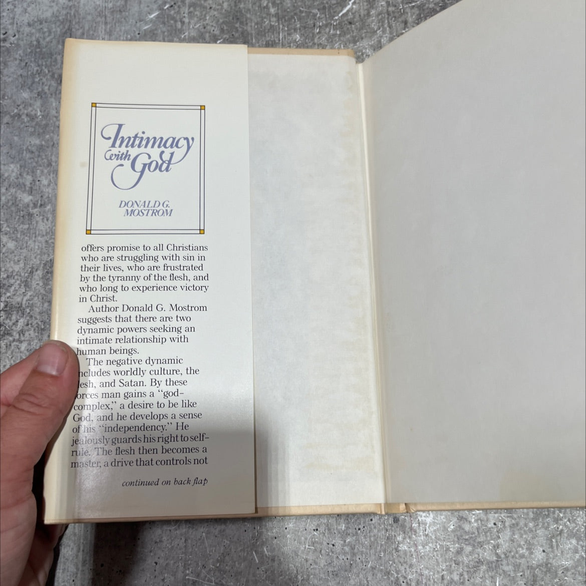 intimacy with god book, by donald g mostrom, 1983 Hardcover image 4