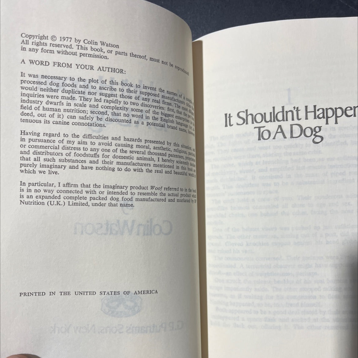 it shouldn't happen to a dog book, by Colin Watson, 1977 Hardcover image 3