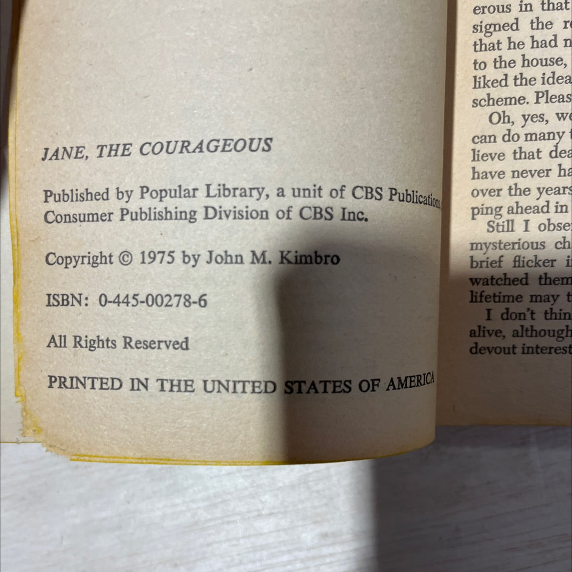jane, the courageous book, by katheryn kimbrough, 1975 Paperback, Vintage, Heavily Used image 3