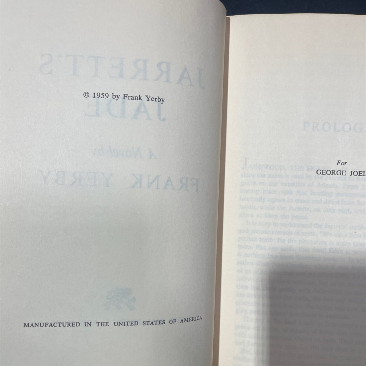 jarrett's jade book, by frank yerby, 1959 Hardcover image 3