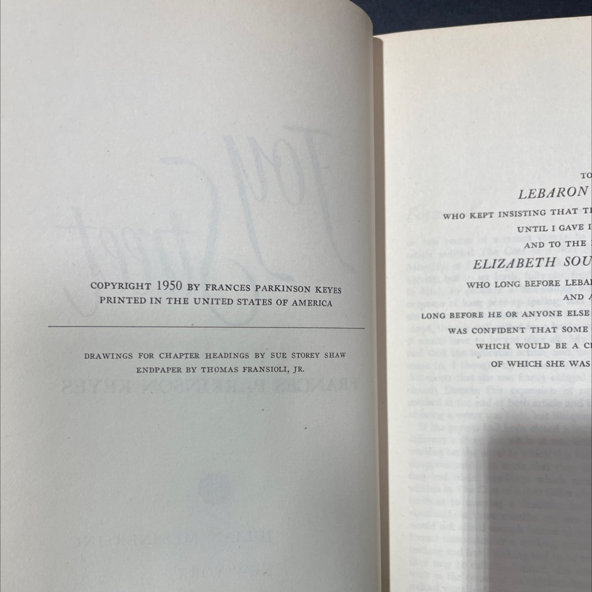 joy stret book, by frances parkinson keyes, 1950 Hardcover image 3