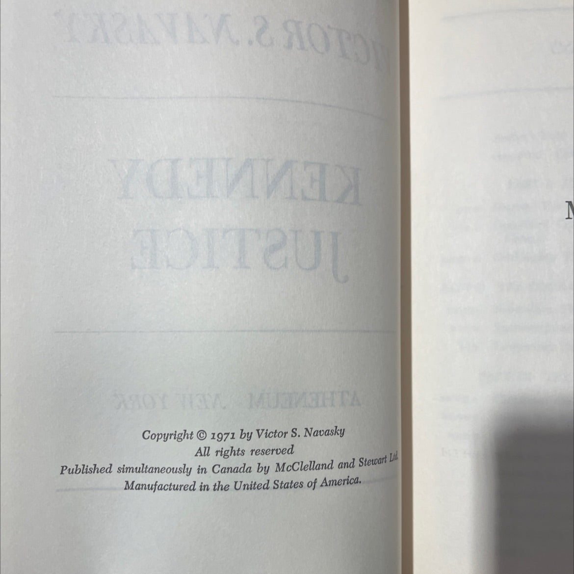kennedy justice book, by victor s. navasky, 1971 Hardcover image 3