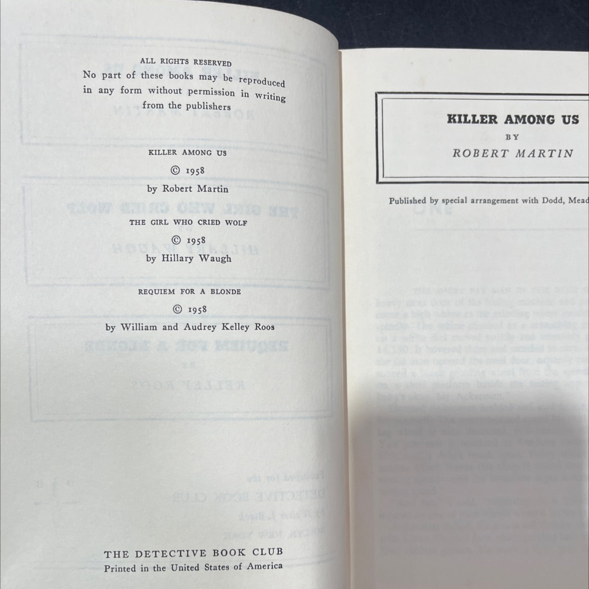 killer among us book, by Robert Martin, 1958 Hardcover image 3