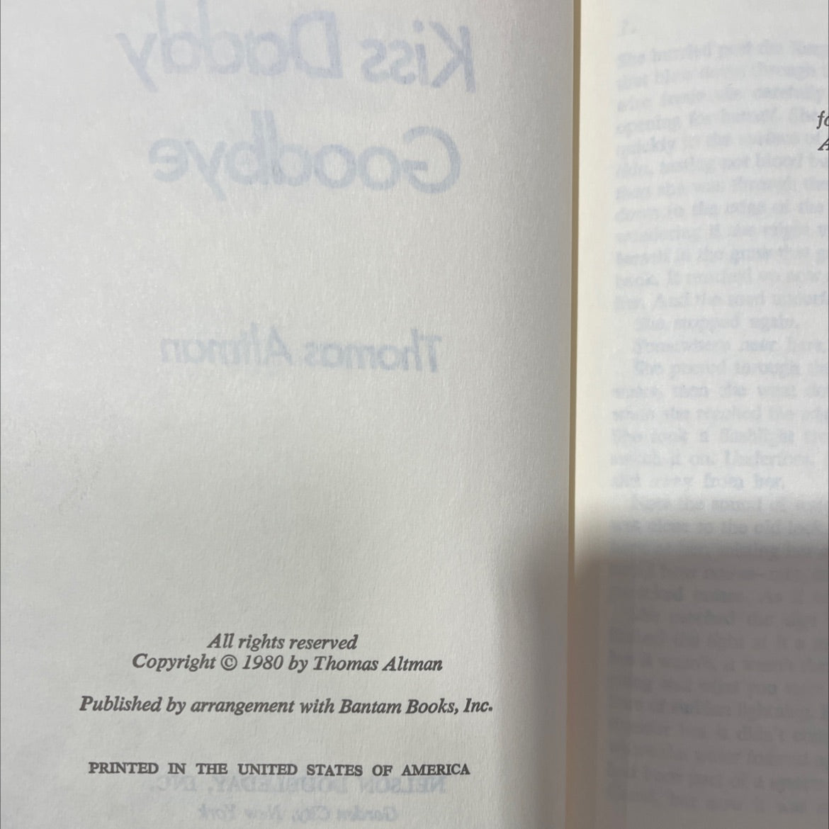 kiss daddy goodbye book, by Thomas Altman, 1980 Hardcover image 3