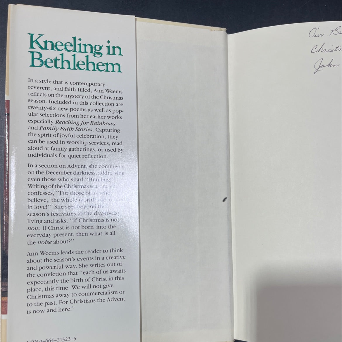 kneeling in bethlehem book, by ann weems, 1987 Hardcover image 4