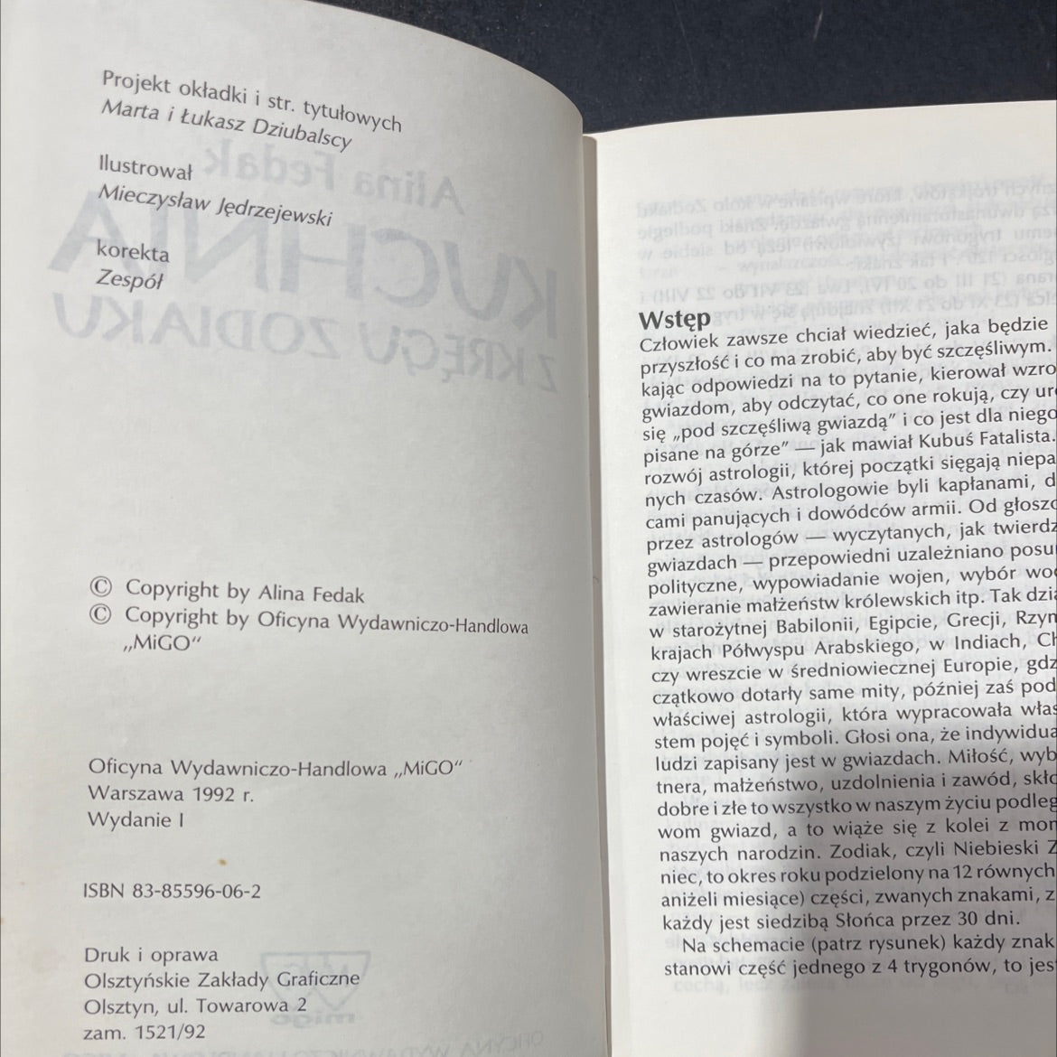 kuchnia z kręgu zodiaku book, by Alina Fedak, 1992 Hardcover image 3