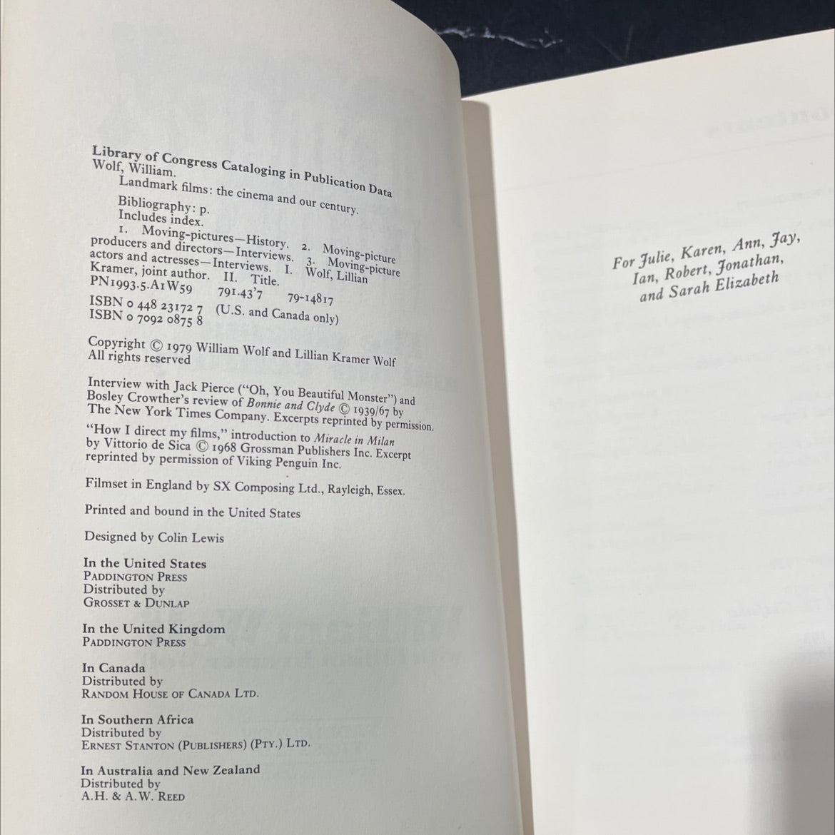 landmark films: the cinema and our century book, by William Wolf, Lillian Kramer Wolf, 1979 Hardcover image 3