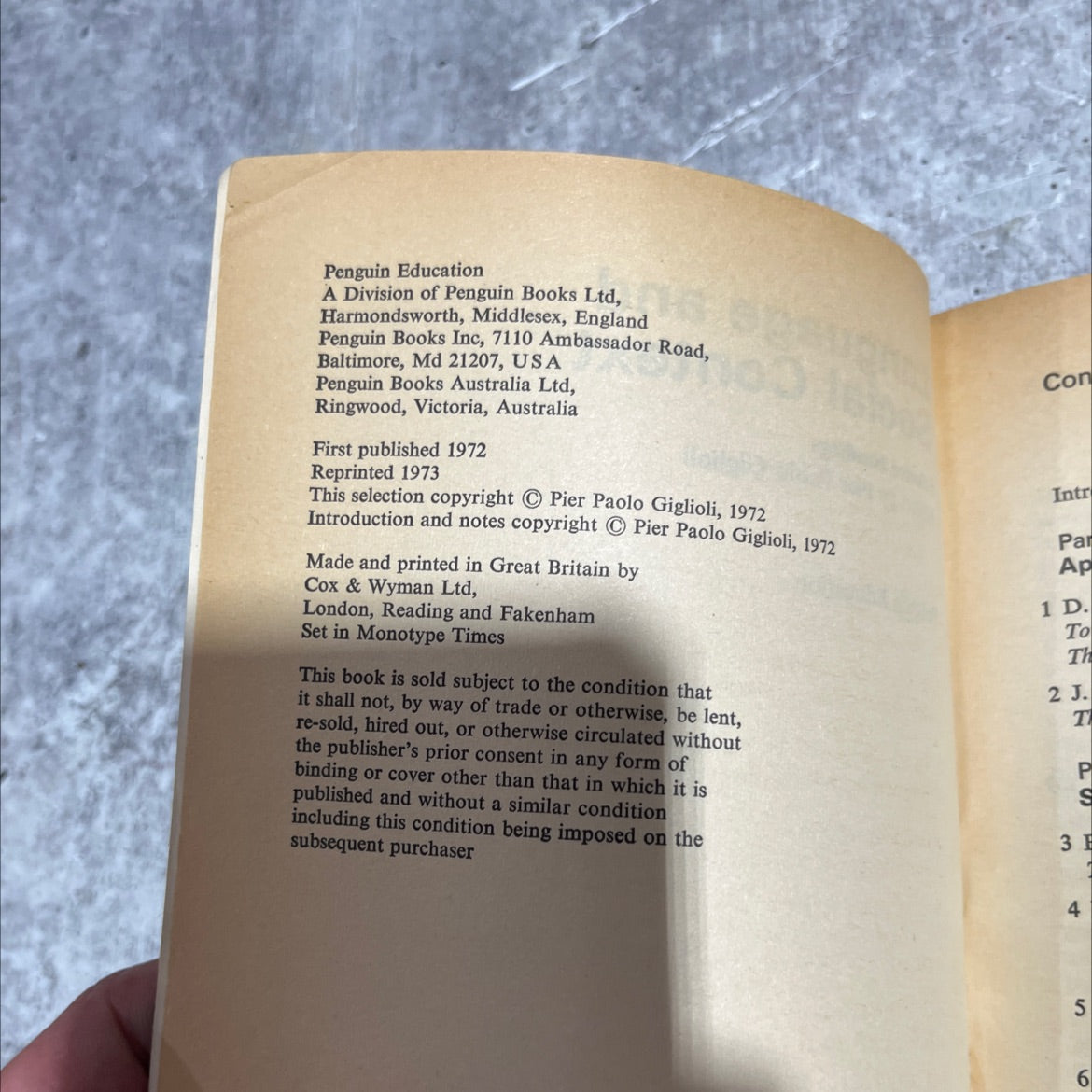 language and social context selected readings book, by pier paolo giglioli, 1973 Paperback image 3