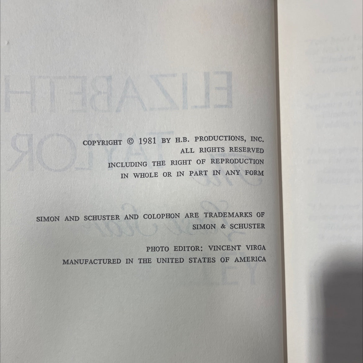 last star book, by elizabeth taylor, 1981 Hardcover image 3