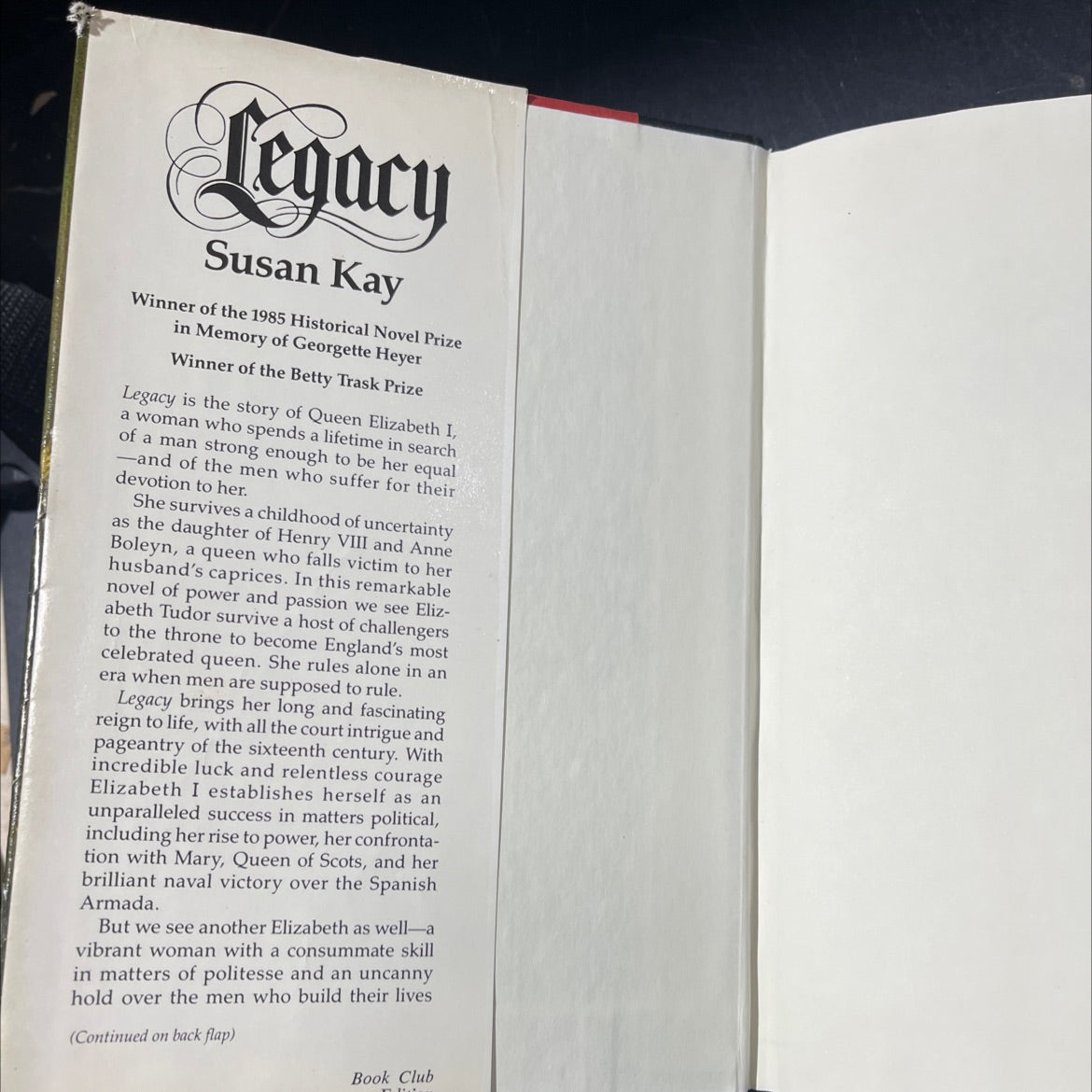 legacy book, by susan kay, 1986 Hardcover image 4