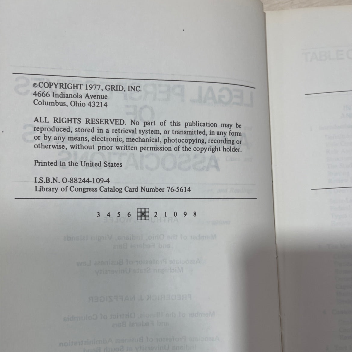 legal perspectives book, by arthur d. wolfe, frederick j. naffziger, 1977 Hardcover, Vintage image 3