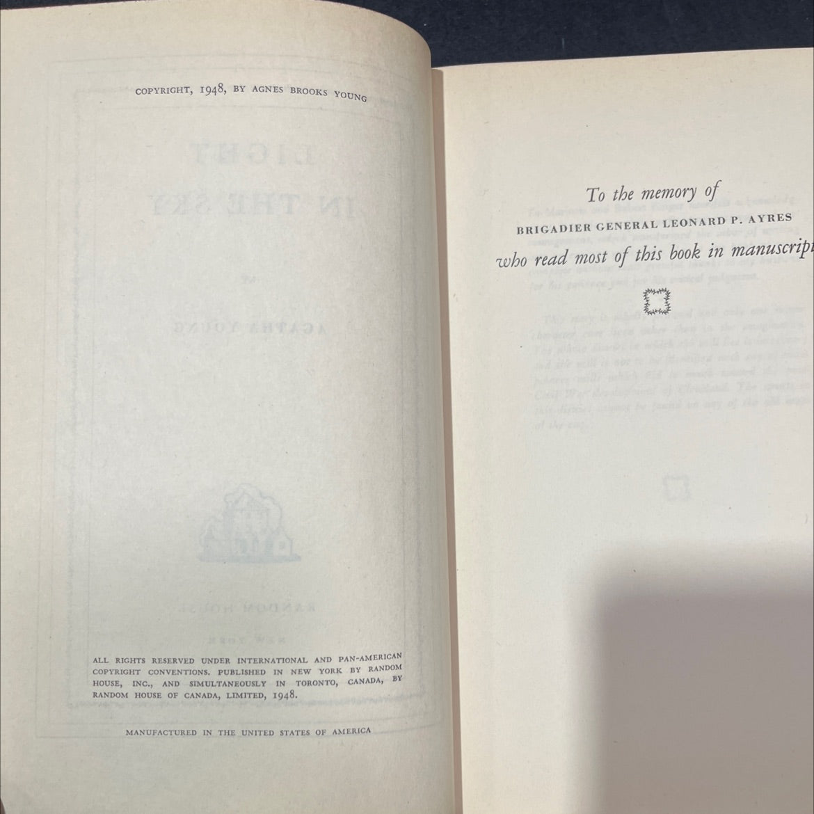 light in the sky book, by agatha young, 1948 Hardcover image 3