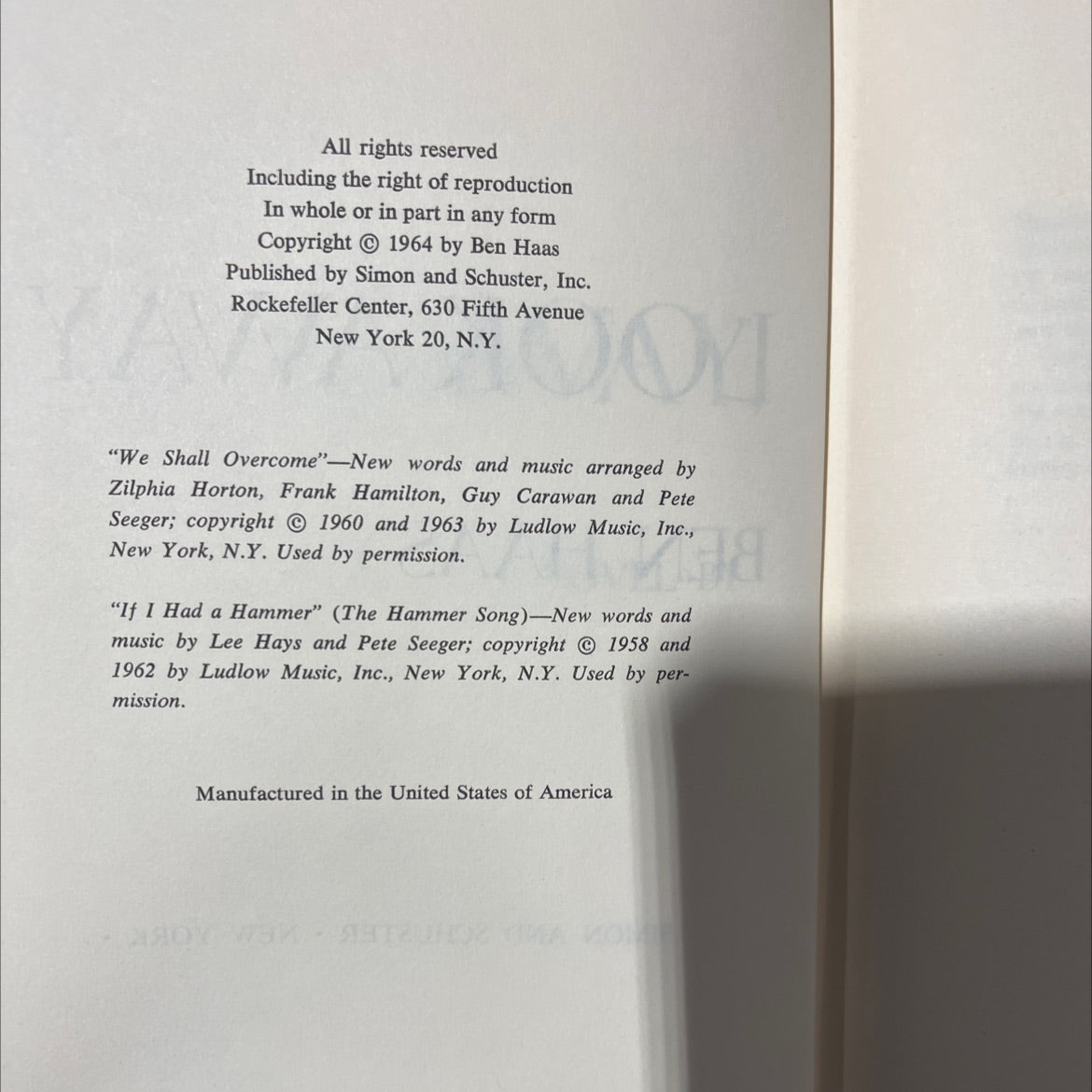 look away look away book, by ben haas, 1964 Hardcover image 3