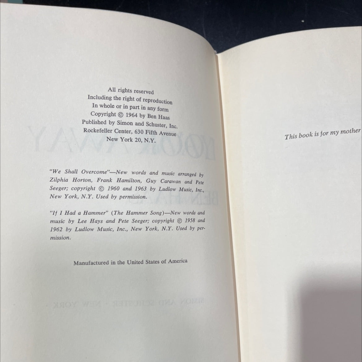 look away look away book, by ben haas, 1964 Hardcover image 3