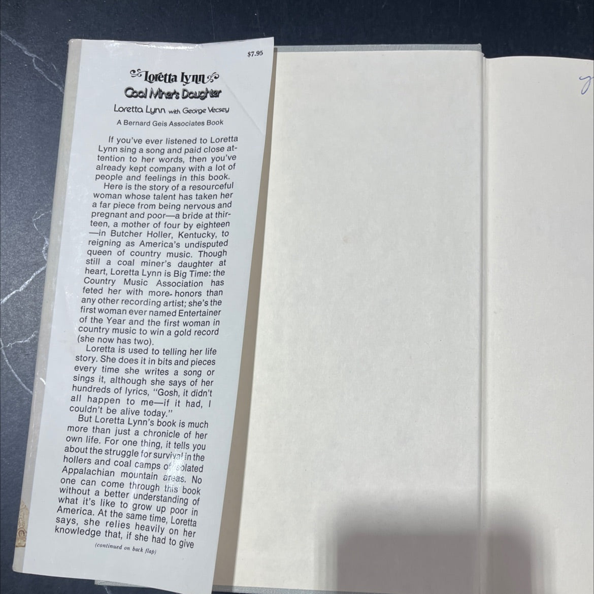 loretta lynn: coal miner's daughter book, by loretta lynn with george vecsey, 1976 Hardcover image 4