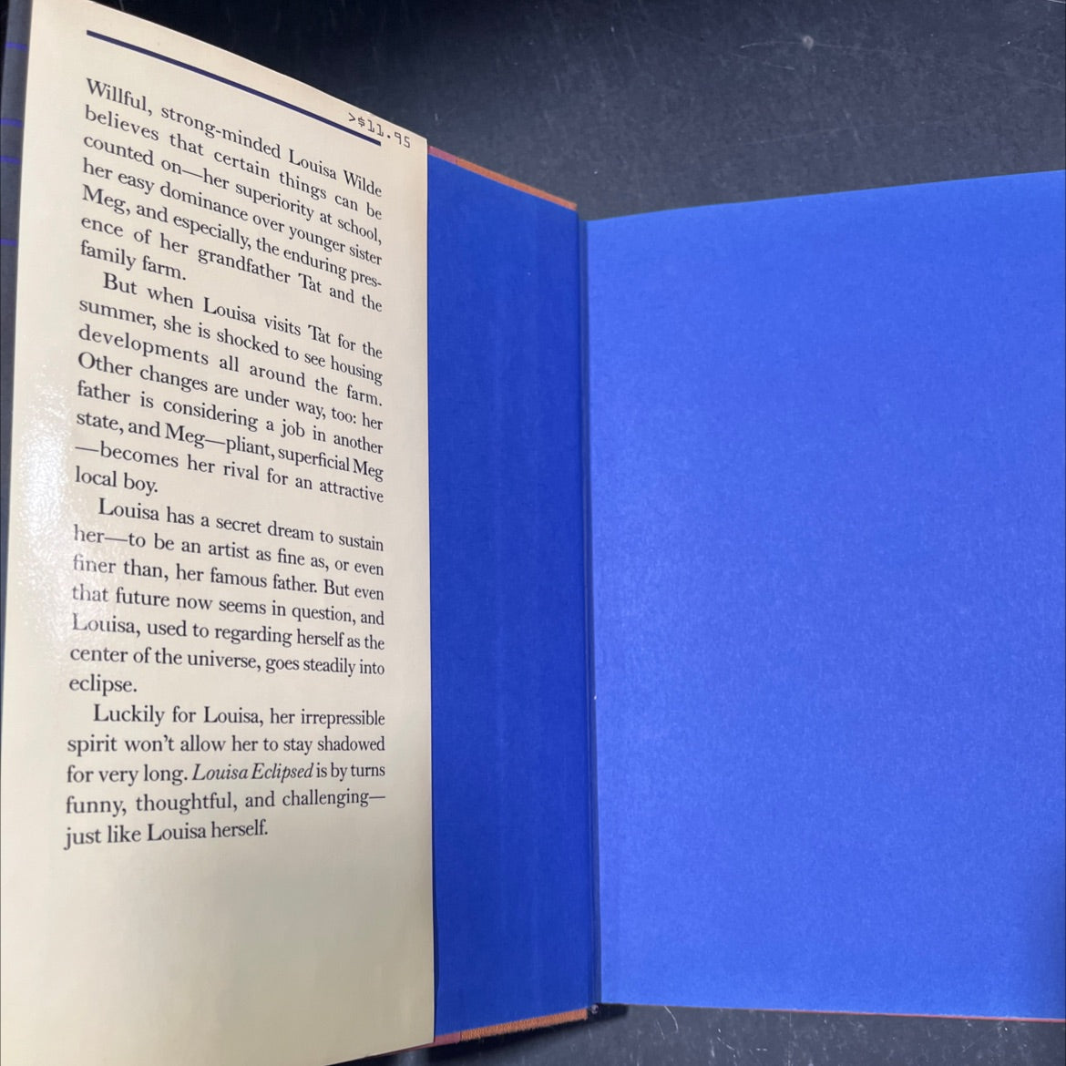 louisa eclipsed book, by Patricia Baehr, 1988 Hardcover image 4