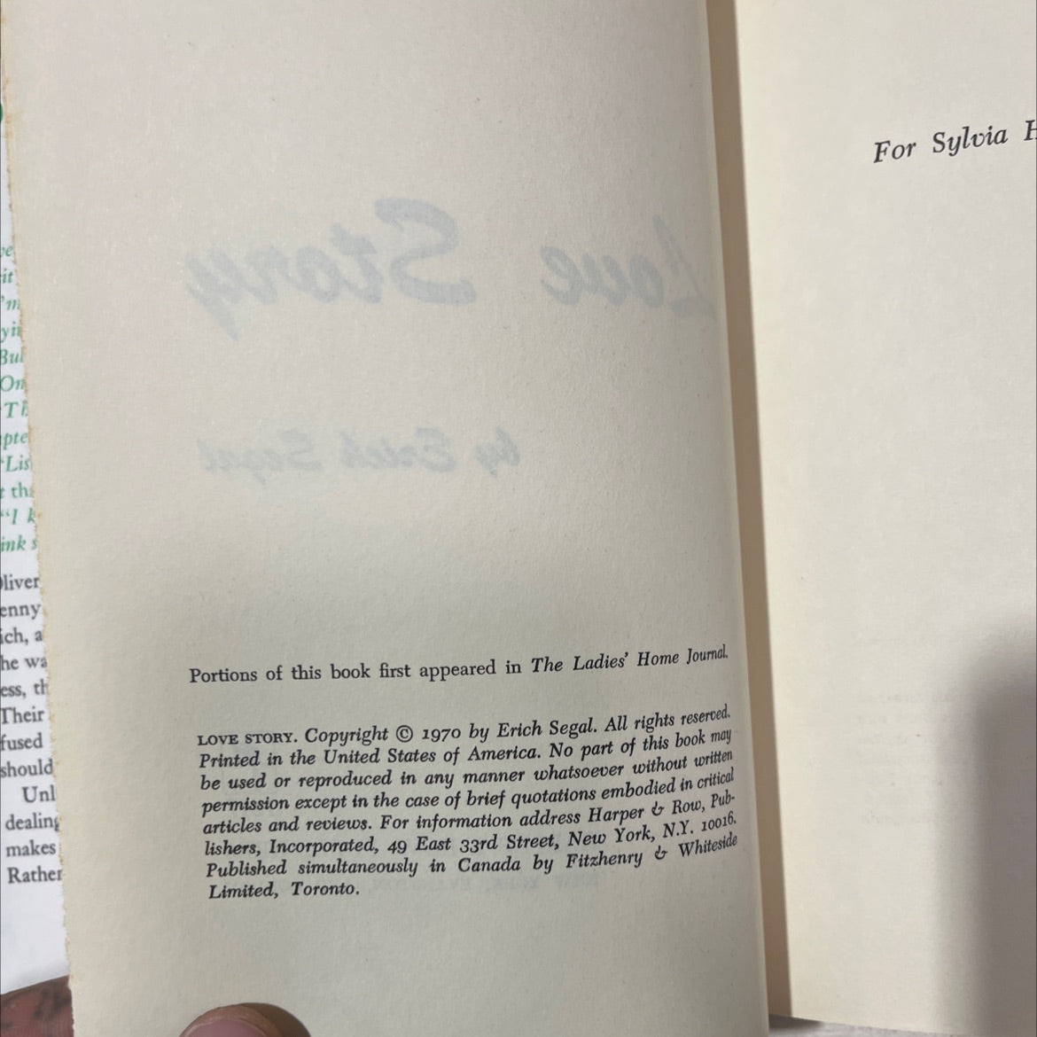 love story book, by erich segal, 1970 Hardcover, Vintage image 3