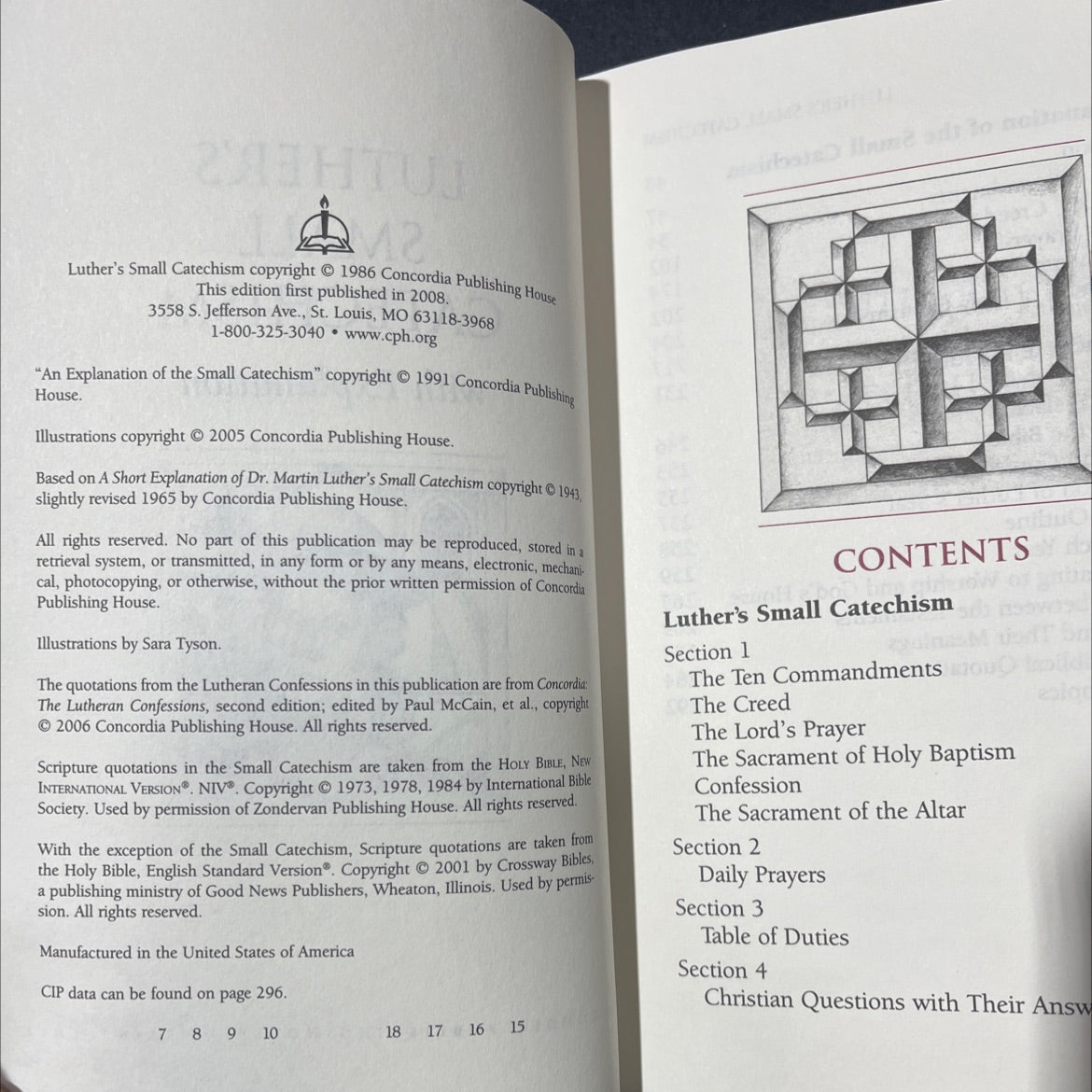 luther's small catechism with explanation book, by not stated, 2008 Hardcover image 3