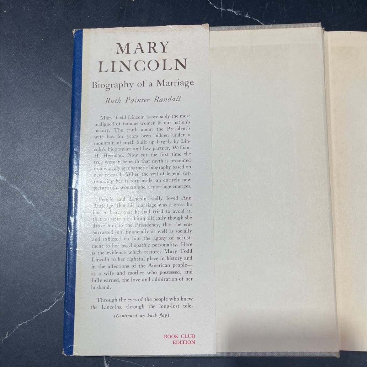 mary lincoln biography of a marriage book, by ruth painter randall, 1953 Hardcover image 4