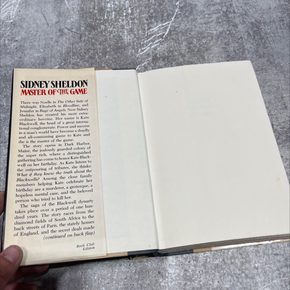 master of the game book, by sidney sheldon, 1982 Hardcover image 4