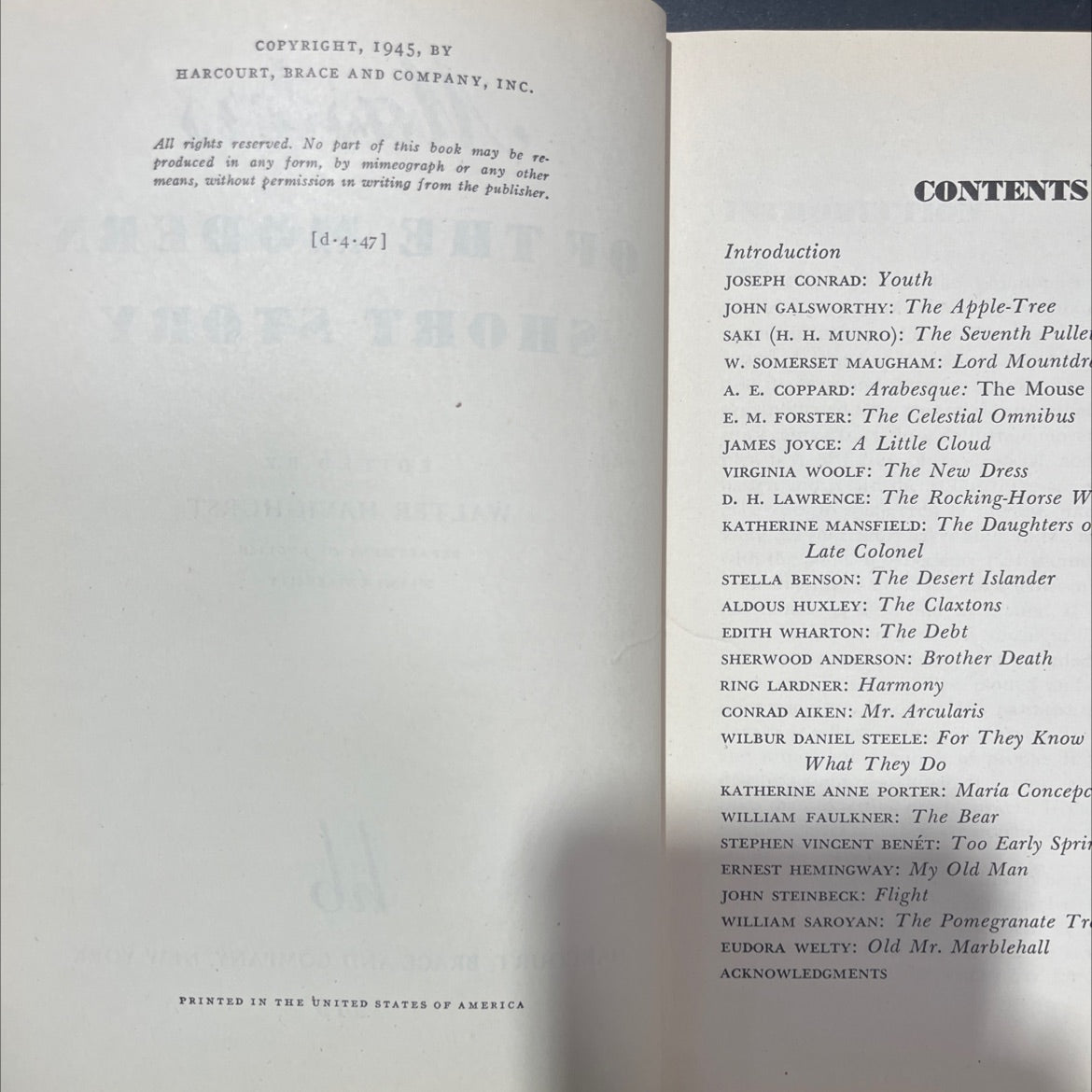 masters of the modern short story book, by edited by walter havighurst, 1945 Hardcover image 3