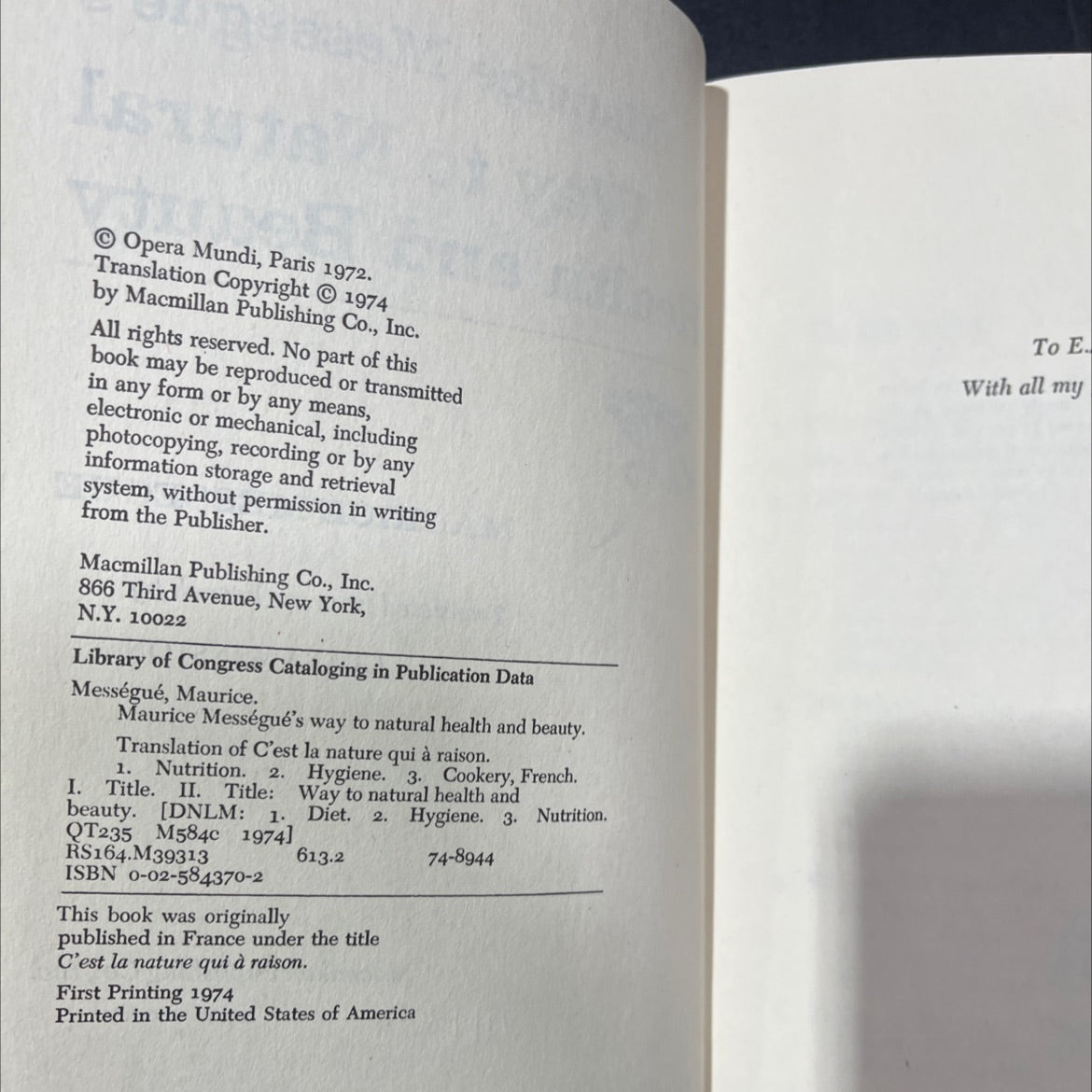 maurice mességué's way to natural health and beauty book, by maurice mességué, 1974 Hardcover image 3