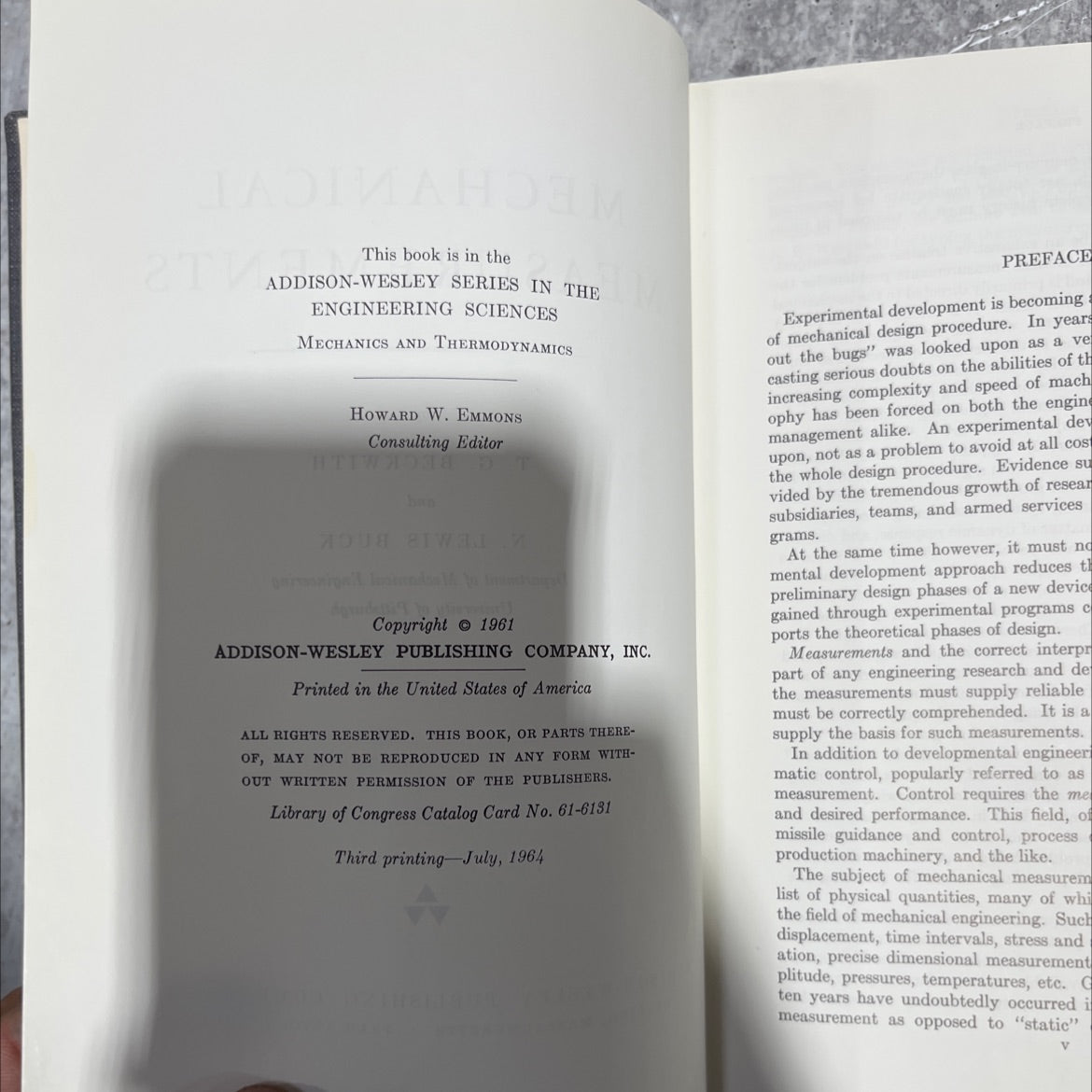 mechanical measurements book, by t. g. beckwith and n. lewis buck, 1964 Hardcover image 3