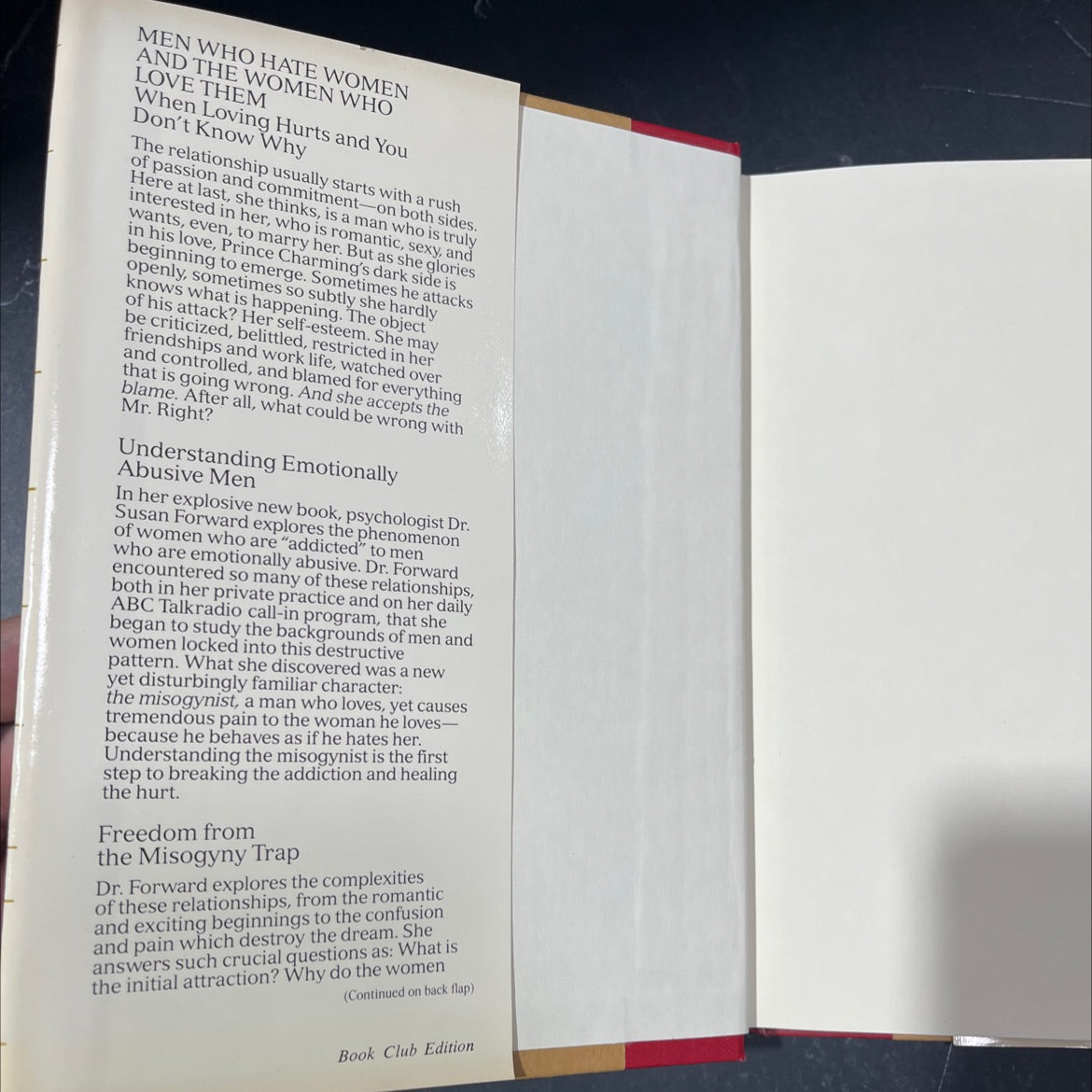 men who hate women & the women who love them book, by Dr. Susan Forward and Joan Torres, 1986 Hardcover image 4