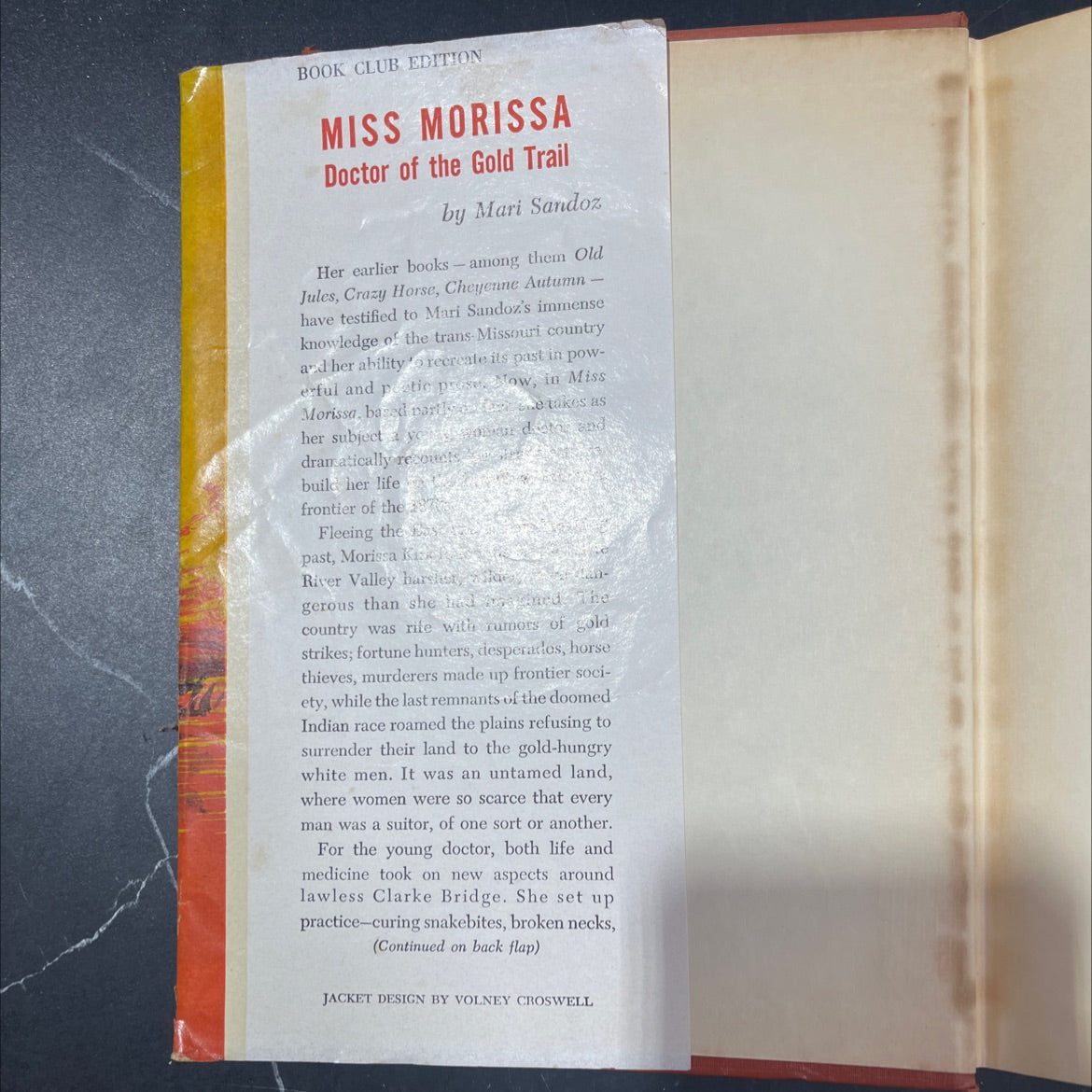 miss morissa doctor of the gold trail book, by mari sandoz, 1955 Hardcover image 4