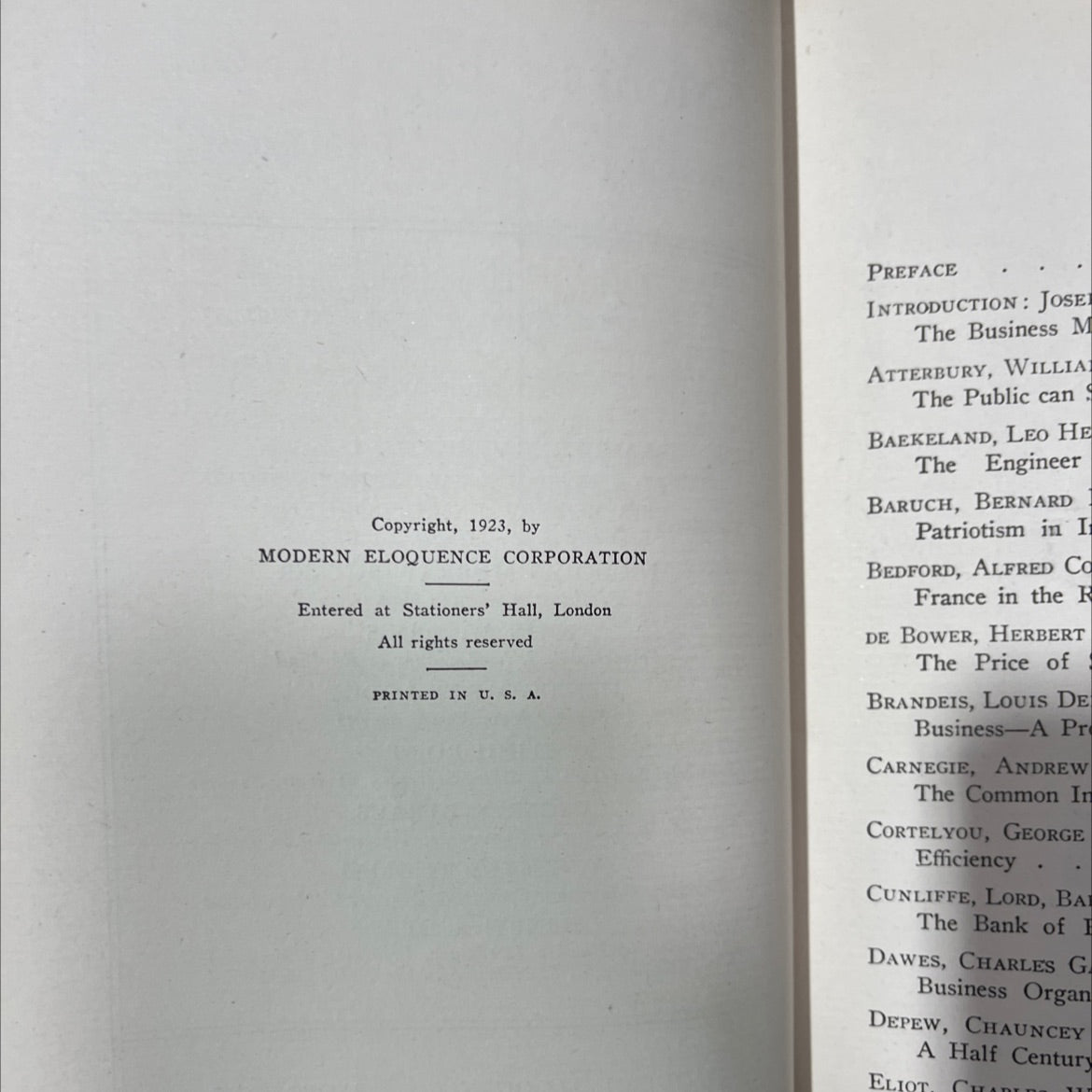 modern eloquence volume four addresses book, by unknown, 1923 Leather, Antique image 3