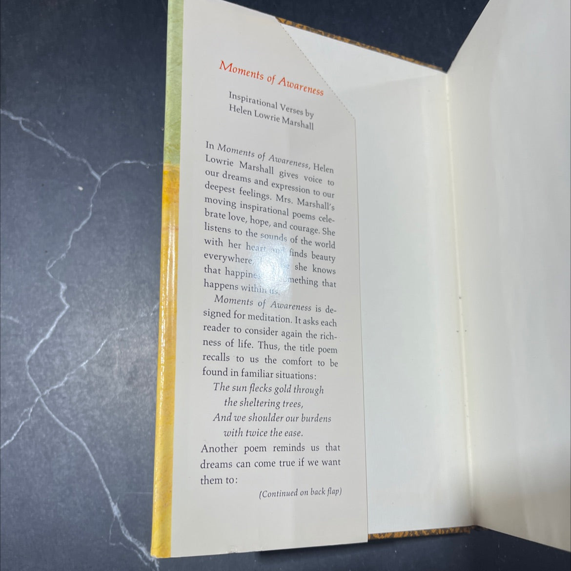 moments of awareness inspirational verses book, by helen lowrie marshall, 1968 Hardcover image 4