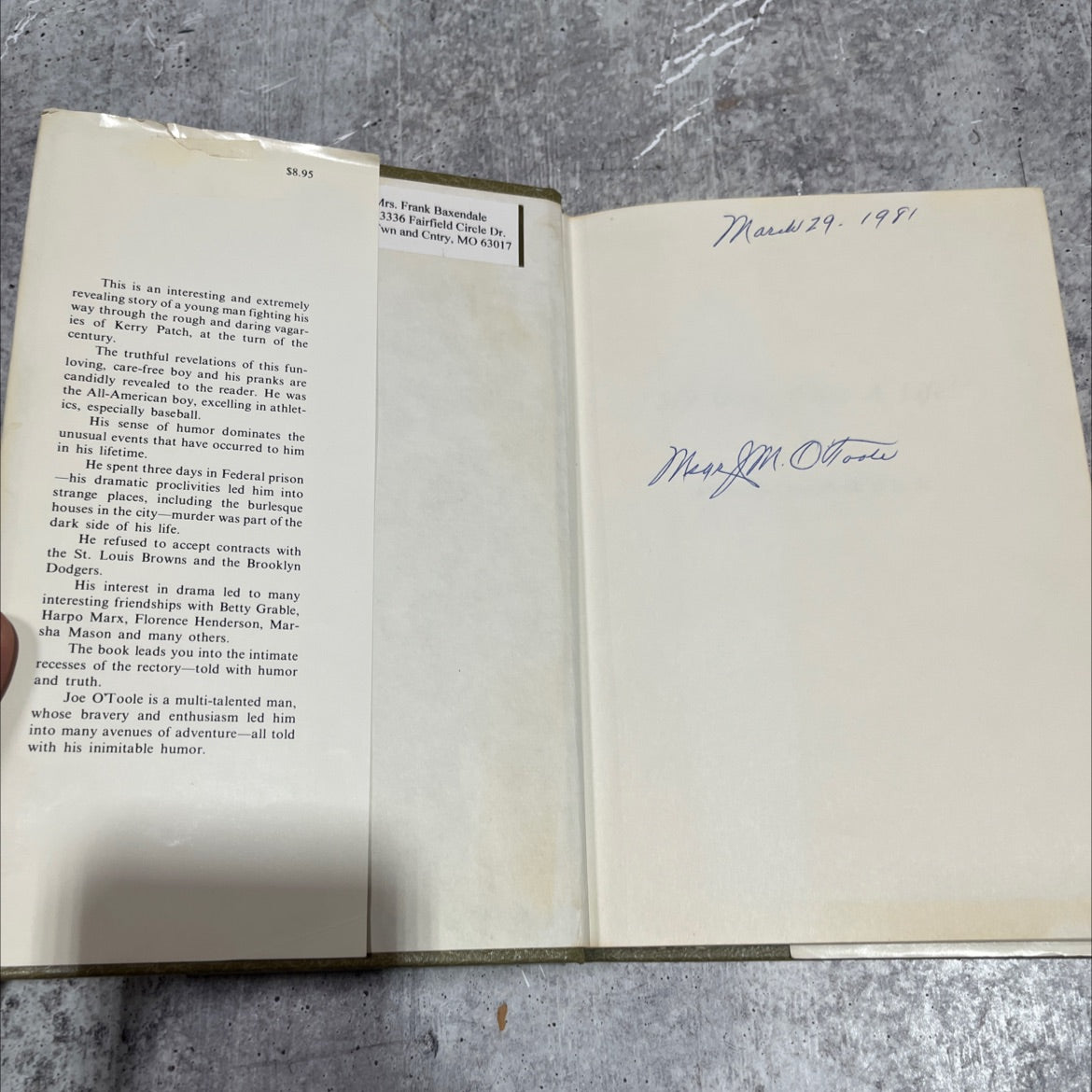 SIGNED my god, what a life! book, by monsignor joseph m. otoole, 1981 Hardcover, Vintage image 4